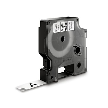 DYMO D1 tape sort/hvid 12mmx7m - 1