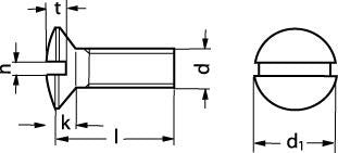 M5X50 DIN 964 A4 linse hoved maskinskrue - 1