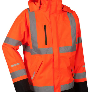Lyngsøe Hiviz håndværker regnjakke FOX9057 orange str 4XL - 1