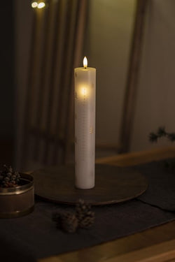 Sille Kalenderlys Ø5xH29,8cm guld/sølv træer - 1
