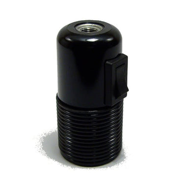 Fatning E27 med afbryder 1/1 gevind sort - 1
