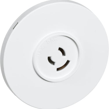 lampestikkontakt Rund ø 80 mm indsats med afdækning 2 leder + jord hvid - 1