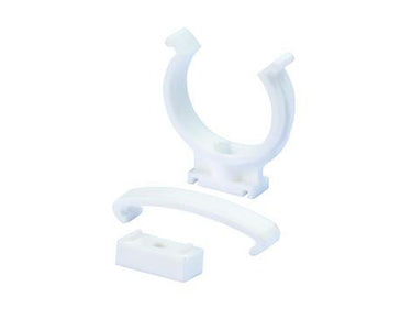50 mm Rørholder med afstandsklods hvid - 1
