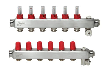 Danfoss gulvvarmemanifold 6+6 SSM med flowmeter - 1