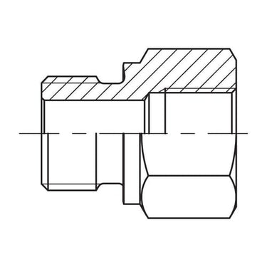 Nippel/muffe 3/4" x 1/2" lang Rustfri - 1