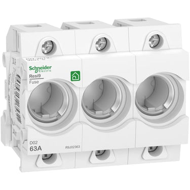 Resi9 Neozed D02 3P 63A sikringsholder til DIN-skinne uden skruehoved R9J02063 - 1
