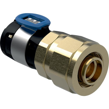 Geberit FlowFit PEX-overgang 25 x 25 mm m/union blyfri siliciumbronze - 1