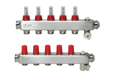 Danfoss gulvvarmemanifold 5+5 SSM med flowmeter - 1