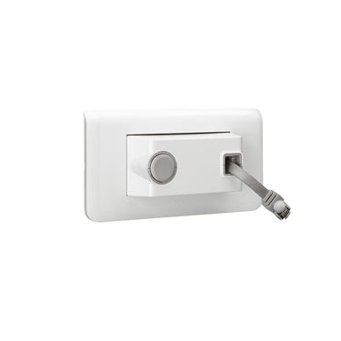 Mosaic dataudtag RJ45 Cat-6 UTP 4M med opruller hvid - 1