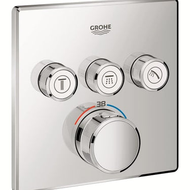 GROHE Grohtherm SmartControl termostat udv. del firkant 3SC krom - 1