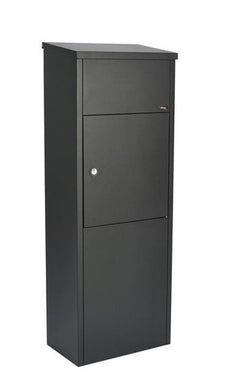 Allux 600 pakkepostkasse med cylinderlås sort - 1