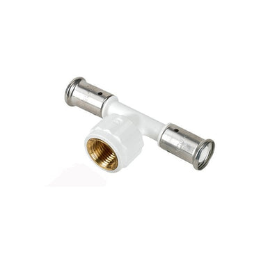 Henco pres tee PVDF med indvendig gevind 20 x  1/2 " x 20 mm - 1