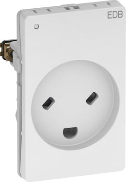 LK FUGA EDB stikkontakt 2-polet + DK jord med LED 1,5 modul hvid - 1