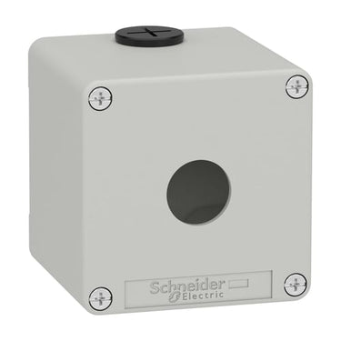 Harmony tom trykknapkasse i lysegrå metal med 1 x Ø22 mm hul for trykknap og 2 x M20 forskruninger 80 x 80 x 77 mm - 1