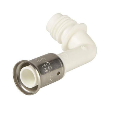 Henco pres tilslutning 90° 26 mm til fordelerrør nedad - 1