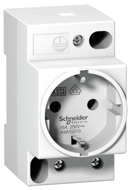 Acti9 modulstikkontakt iPC 16A PN med sidejord (tysk system) til montering på DIN-skinne. Bredde 45 mm - 1