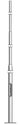 Bertlede mast 7m med fodflange uden boring. Bundrør Ø 114 mm top Ø 60 mm. - 1