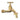 Aftapventil 1/2" T-greb slangeforskruning poleret messing - 1
