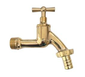 Aftapventil 1/2" T-greb slangeforskruning poleret messing - 1