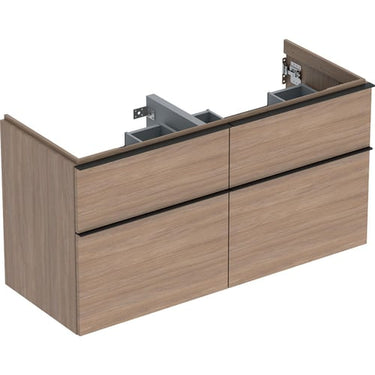 Geberit Icon vaskeskab 1184 x 476 x 615 mm 4 skuffer eg natur højkomprimeret trelags-spånplade melamin træstruktur - 1