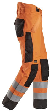 Snickers Hi-Vis vandtætte 37.5 2-lags bukser let vattering kl. 2 lang orange/sort str S - 1