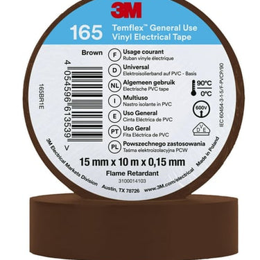 Temflex el vinyltape 165 brun 15 mm x 10 m - 1