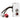 Mosaic AV 2xRCA udtag 15cm kabel 1M hvid - 1