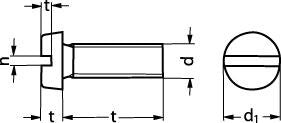 M2X12  DIN 84 4.8 FZB cylinder hovedet maskinskrue - 1
