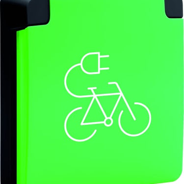Hydro stikkontakt med symbol sidejord og pillesikring sort - 1