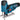 Blå Bosch 12v stiksav GST 70 2x3,0ah - 1