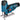Blå Bosch 12v stiksav GST 70 2x3,0ah - 1