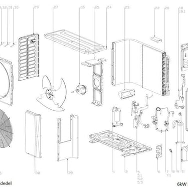 Blæsergitter - 6kW Split/Monoblok - 1