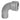 Bøjning 90° sort kort muffe/nippel 1/2 - 1