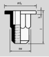M10X24,0 Fladhovedet 6-kantet stål mastergrib åben bulk - 1