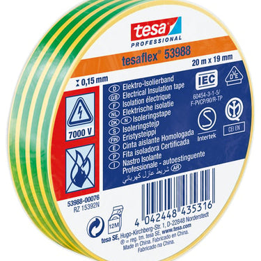 tesaflex 53988 - PVC-isoleringstape til isolering og mærkning af kabler 19 mm. X 20 m. - 1