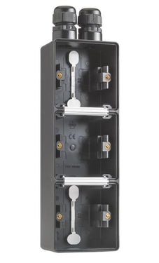 Underlag 3-modul 2x M20 IP55 sort - 1