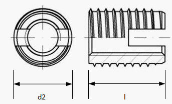 M6X14 FZG gevindindsats 10X1,5 - 1