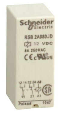 Stikbensrelæ 2C/O 8A 12VDC - 1