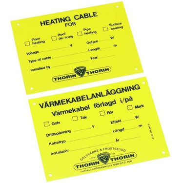 Advarselsmærke etl for varmekabel - 1
