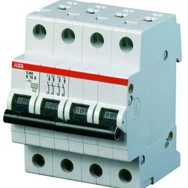 Automatsikring C 10A 4-polet C-karakteristik brydeevne 6kA 230/400V AC 70mm bred S204-C10 - 1