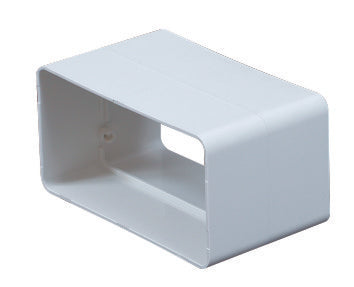 Flad Samlemuffe til kanal 55 x 110mm Hvid PVC - 1