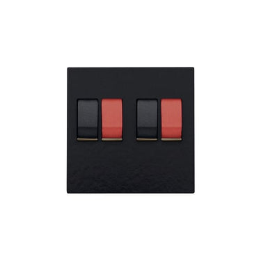 Afdækning til dobbelt højtalerudtag piano black coated - 1