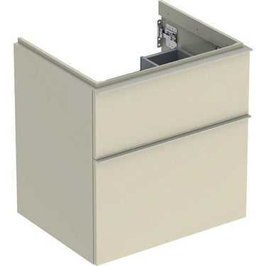 Geberit Icon vaskeskab 592 x 476 x 615 mm 2 skuffer sandgrå højkomprimeret trelags-spånplade lakeret blankpoleret - 1