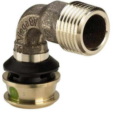 Raxofix overgangsbøjning 90° 25 x 3/4" muffe/nippel rødgods - 1