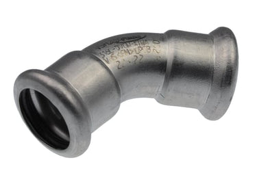 VSH bøjning 45° muffe/muffe 28 mm syrefast - 1