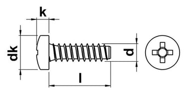 2,9X25,0 FZB panhoved pladeskrue pozi - 1