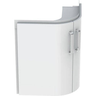 Geberit Renova Compact vaskeskab 690 x 550 x 604 mm 2 låger blankpoleret hvid højkomprimeret trelags-spånplade lakeret - 1