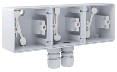 Underlag 3-modul 2x M20 IP55 grå - 1