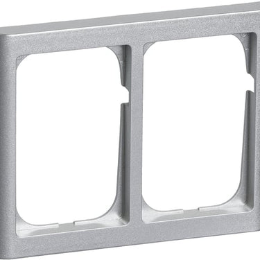 FUGA ramme Softline 63 1,5 modul vandret dobbelt stålmetallic - 1