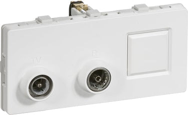 LK FUGA Antenneudtag TV/R slutdåse + RJ45 type TD301 Class A+ 2 modul hvid - 1